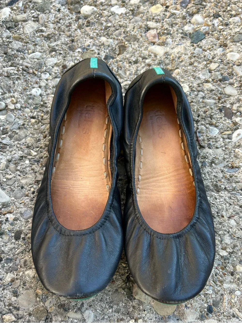 Tieks by Gavrieli California Black Leather Ballet Flats Shoes Size 7 Slip On